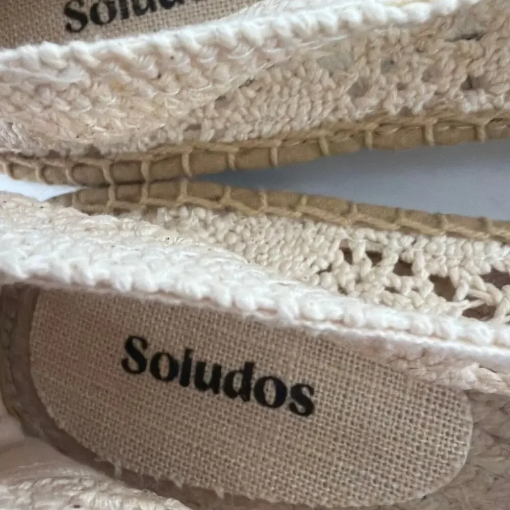 Soludos Women's La Concha Ivory The Original Espadrille Flats Size 8-8.5
